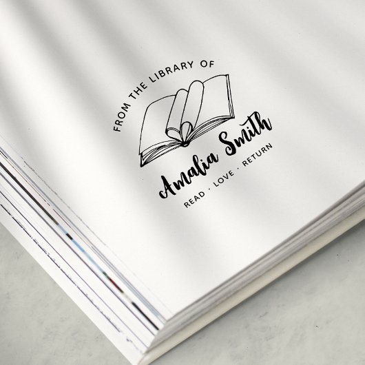 Tampons Encreurs De La Bibliothèque De | Carnet de coeur simple
