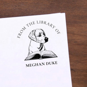 Tampons Encreurs De la bibliothèque de   Chien avec livre Elegant
