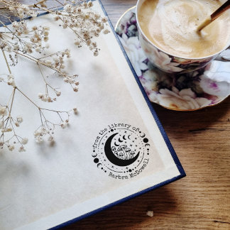 Tampons Encreurs De la bibliothèque de lune et champignons Ex Libri