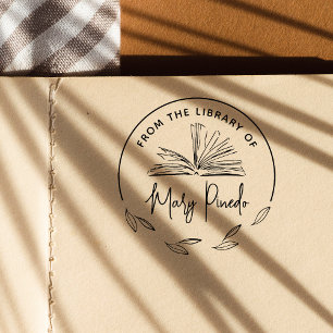 Tampons Encreurs De La Bibliothèque Des Feuilles Ex-Libris Livre