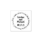 Tampons Encreurs de mariage avec couronne de feuilles de campagne (Impression)