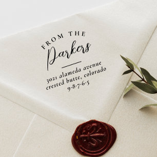 Tampons Encreurs De Nom De Famille Elegant Simple Adresse De Retour