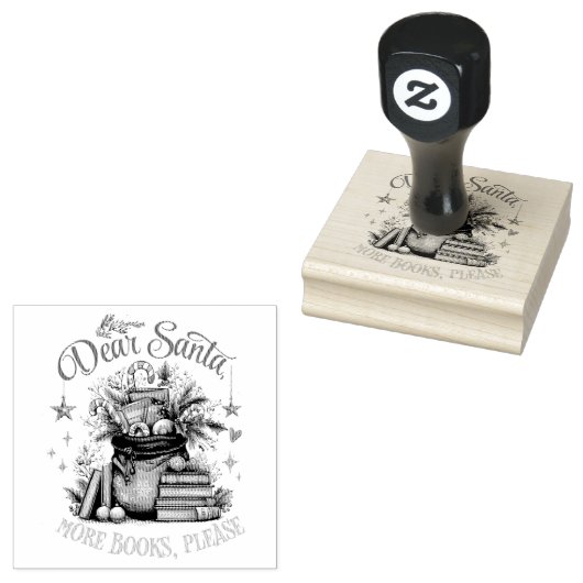 Tampons Encreurs Dear Santa, More Books Please  (Tamponné)