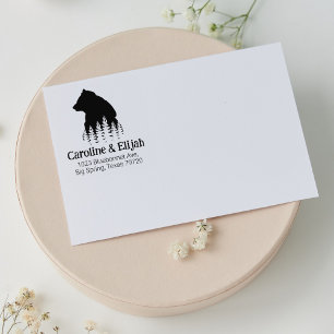 Tampons Encreurs Décor Forest Bear Couple Adresse de retour