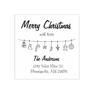 Tampons Encreurs Décoration de Noël dessinée à la main Adresse de r