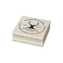 Deer Antlers Rustic Married Couple Adresse de reto