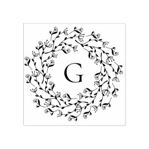 Tampons Encreurs Délicat Monogramme de couronne florale