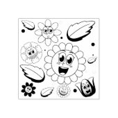 Tampons Encreurs Design arrière - plan transparent avec fleurs colo (Impression)