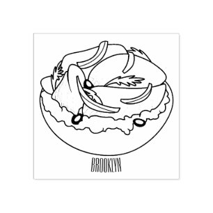 Tampons Encreurs dessin animé de bagel saumon