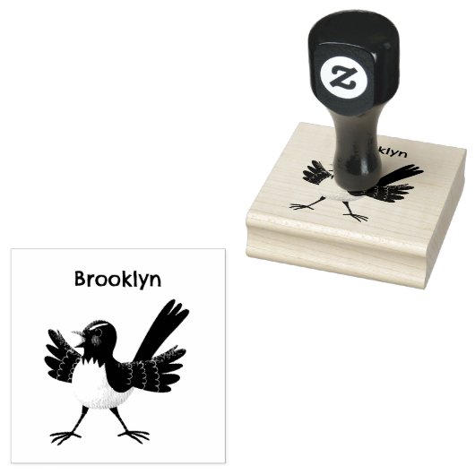 Tampons Encreurs Dessin animé de Willie Wagtail australien (Tamponné)