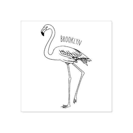 Tampons Encreurs dessin animé d'oiseau Flamant rose (Impression)