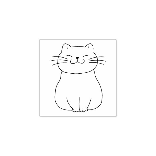 Tampons Encreurs Dessin de chat chaton mignon et souriant (Impression)