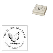 Tampons Encreurs Dessin de poulet rustique personnalisé | Timbre Vi (Tamponné)