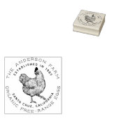 Tampons Encreurs Dessin rustique de poulet | Ferme d'oeufs de famil (Tamponné)