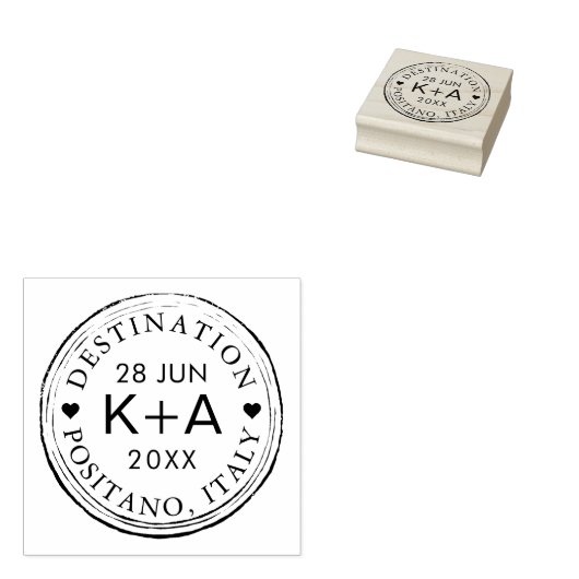 Tampons Encreurs Destination Mariage thème Voyage Visa Passeport (Tamponné)