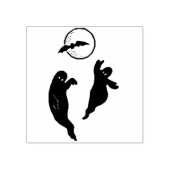 Tampons Encreurs Deux fantômes avec timbre d'art silhouette de chau (Impression)