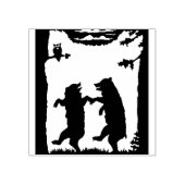 Tampons Encreurs Deux Joyeuses Ours De Danse Sous Les Arbres Chouet (Impression)