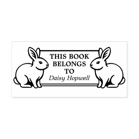 Tampons Encreurs Deux lapins - Ce livre appartient à (Ex Libris) (Impression)