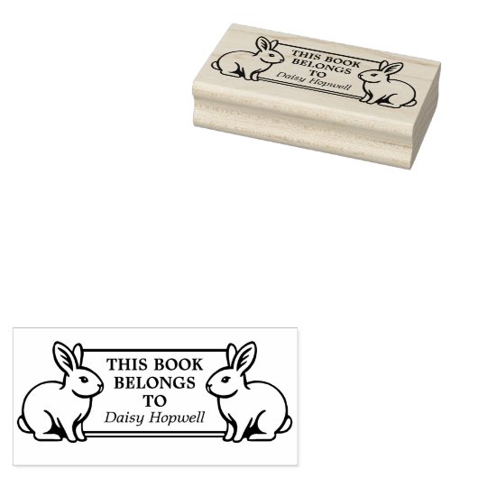 Tampons Encreurs Deux lapins - Ce livre appartient à (Ex Libris) (Tamponné)