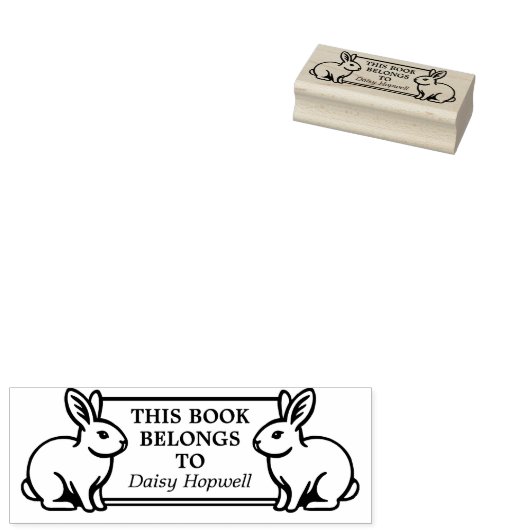 Tampons Encreurs Deux lapins - Ce livre appartient à (Ex Libris) (Tamponné)