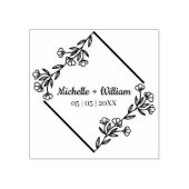 Tampons Encreurs Diamant avec Fleurs sauvages en noir pour Mariage (Impression)