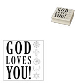 Tampons Encreurs Dieu vous aime et les symboles religieux (Tamponné)