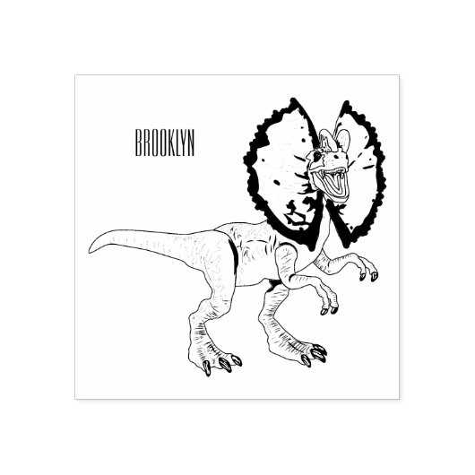 Tampons Encreurs Dilophosaurus dessin animé (Impression)