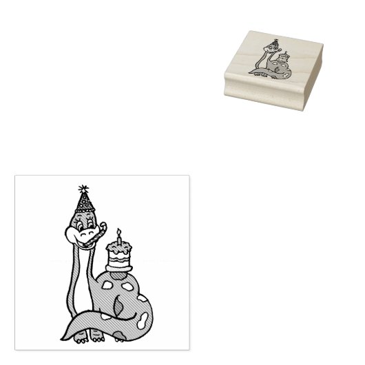 Tampons Encreurs Dinosaure Whimsical mignon avec Casquette d'annive (Tamponné)