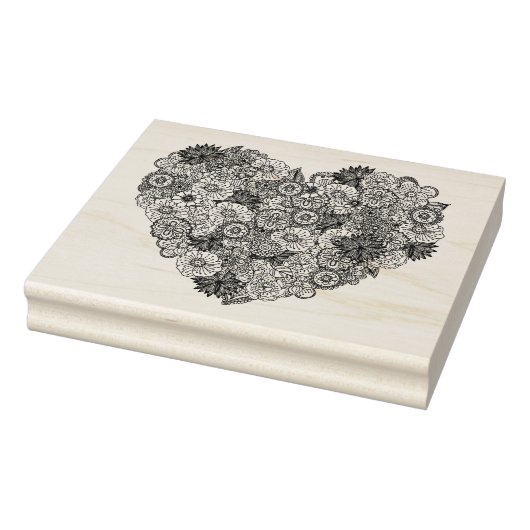 Tampons Encreurs Doodle du coeur floral (Tampon)