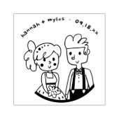 Tampons Encreurs Doodle mignon à couple blanc | Mariage de monogram (Impression)