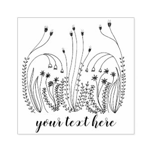 Tampons Encreurs Doux Fleurs de Prairie en Dessin au Trait Simple P