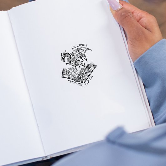 Tampons Encreurs Dragon de fantasy vintage Ex Libris