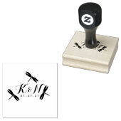 Tampons Encreurs Dragonflies Logo initial Mariage Timbre en caoutch (Tamponné)
