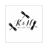 Tampons Encreurs Dragonflies Logo initial Mariage Timbre en caoutch (Impression)