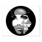 Tampons Encreurs Drapeau et carte du Liban sur le visage de la fill (Impression)