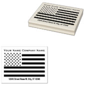Tampons Encreurs Drapeau US avec 2 lignes de texte (Tamponné)