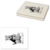 Tampons Encreurs Drôle Allons-y ! Welsh Terrier Chien avec laisse (Tamponné)