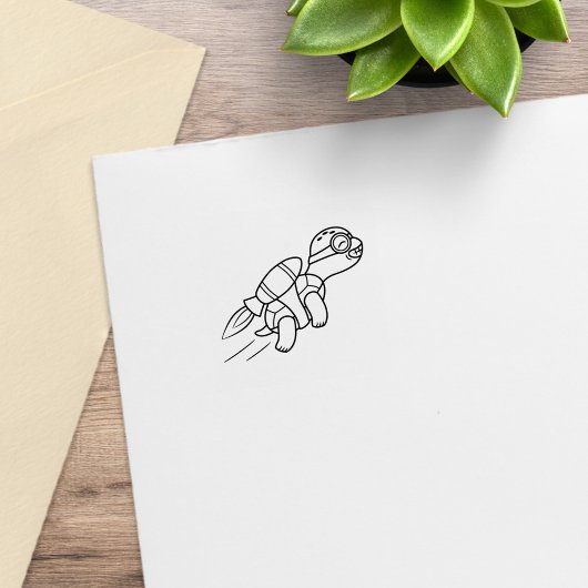 Tampons Encreurs Drôle Cartoon Jetpack Turtle 2