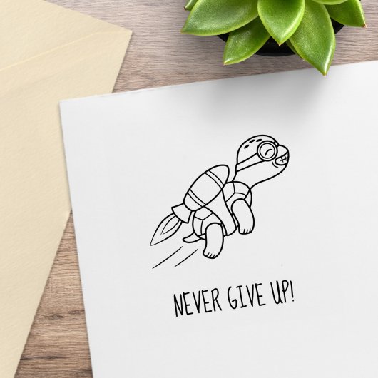 Tampons Encreurs Drôle Cartoon Jetpack Turtle Motivational