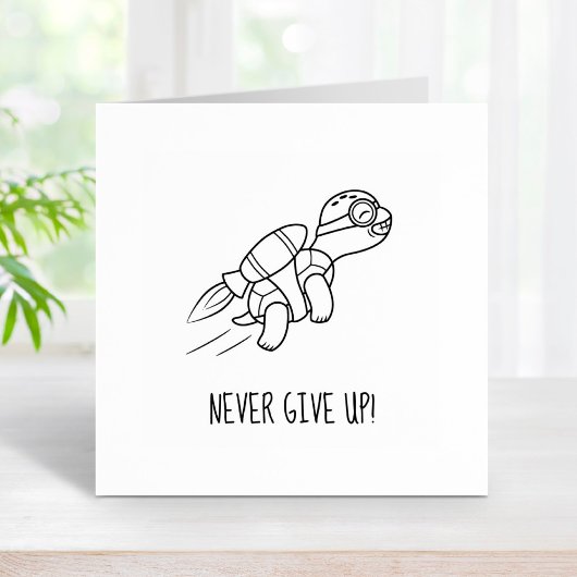 Tampons Encreurs Drôle Cartoon Jetpack Turtle Motivational