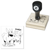 Tampons Encreurs Drôle dessin animé d'orignal heureux (Tamponné)