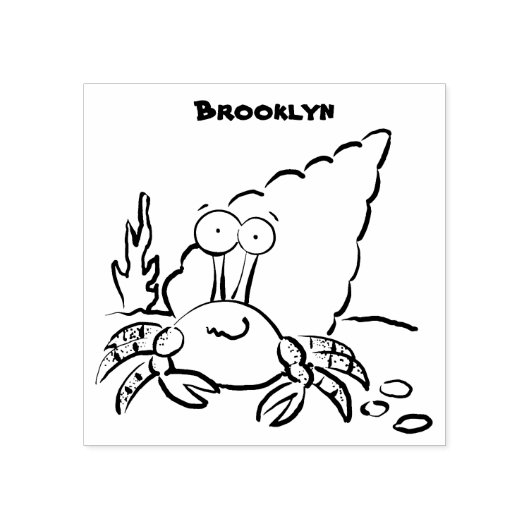 Tampons Encreurs Drôle mignon caricature pourpre crabe ermite (Impression)