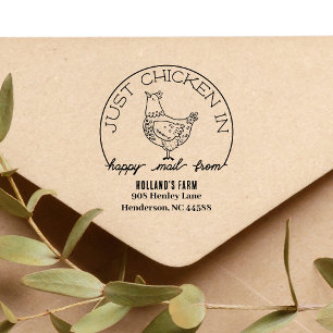 Tampons Encreurs Drôle Poulet Happy Mail Return Adresse Timbre
