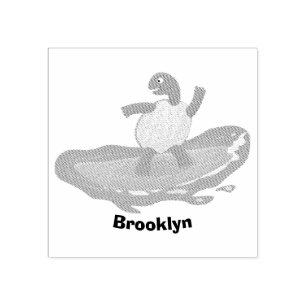 Tampons Encreurs Drôle tortue vague de surf dessin animé