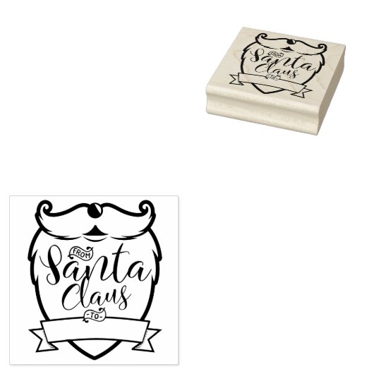 Tampons Encreurs Du Père Noël | Fun Père Noël Beard Brush Script (Tamponné)