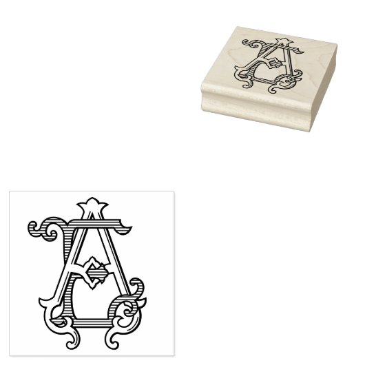 Tampons Encreurs EAE Monogram EA Monogramme Ecran en caoutchouc (Tamponné)