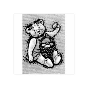Tampons Encreurs EASTER EGG TEDDDY BEAR RUBBER STAMP *Personnalisé