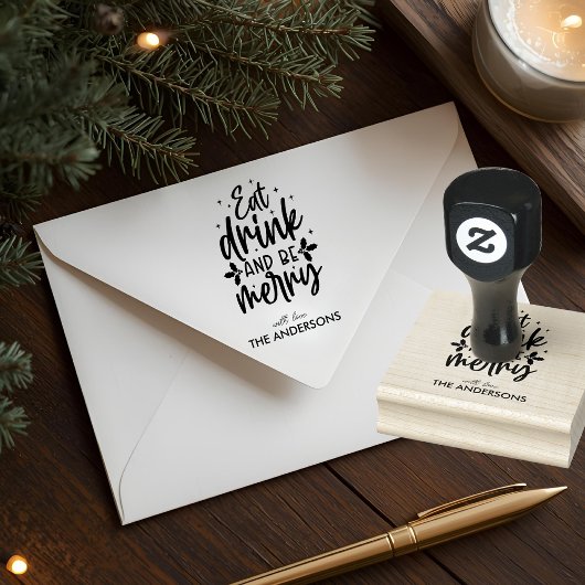 Tampons Encreurs Eat Drink & Be Merry Custom Family