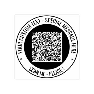 Tampons Encreurs Écran en caoutchouc rond QR Code personnalisé Anal