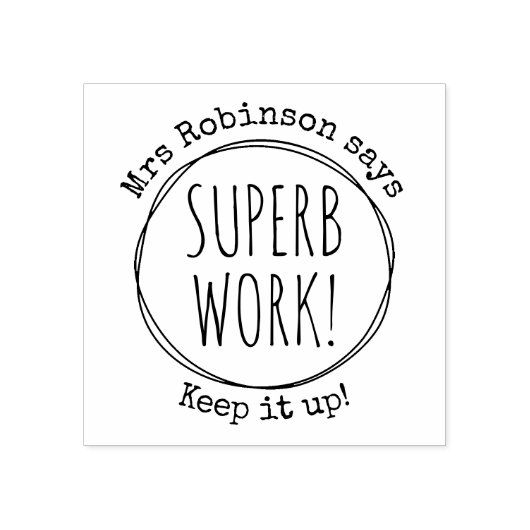 Tampons Encreurs Écrite à la main sur mesure Superbe professeur de (Impression)